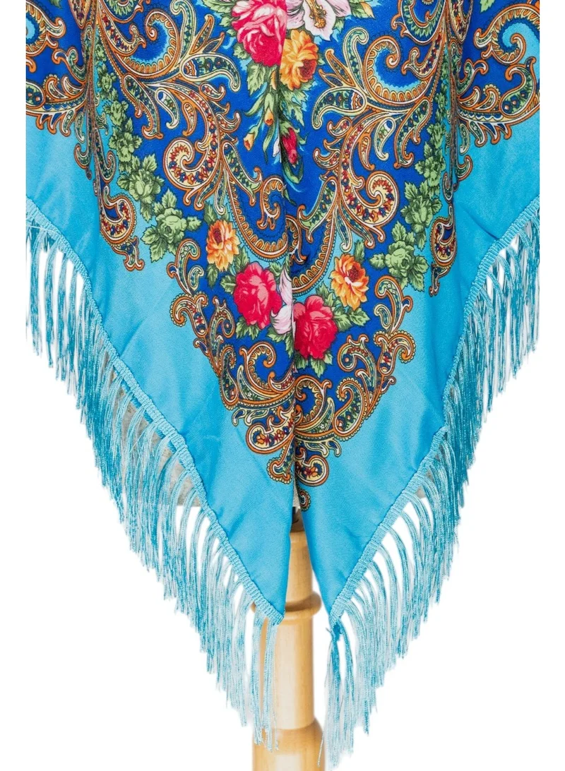 Bidani Slavic Rose Shawl – Turquoise Edition